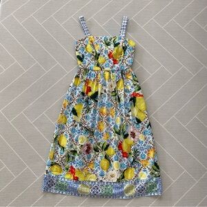 Boston Proper Lemon Tiles 100% Cotton Sundress Women’s Size 4